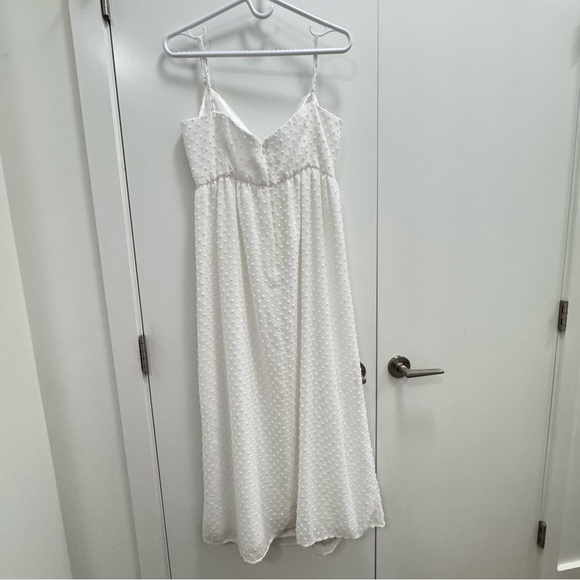 Park & Fifth White Swiss Dot Maxi Slip Dress - Picture 3 of 13